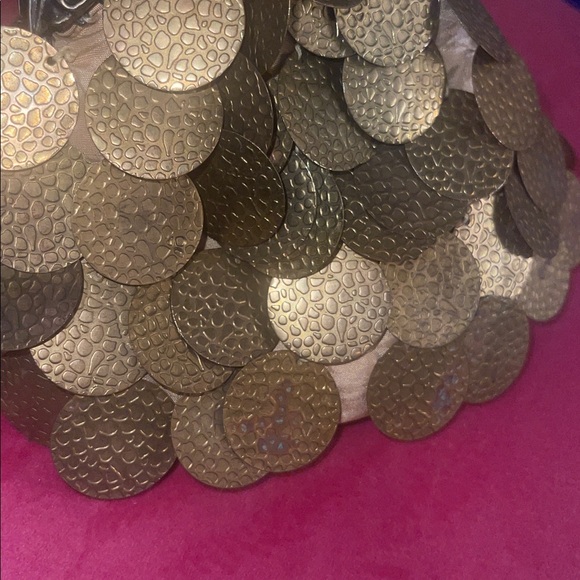 Vintage Golden Sequins Clutch Bag Retro - Picture 5 of 7